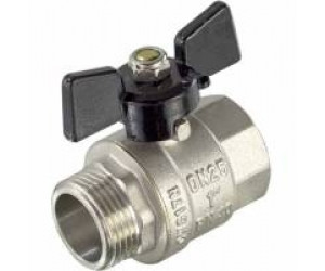 Кран шаровый 1/2" г-ш бабочка, ник., стандартный